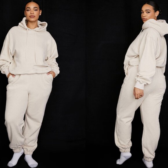 HOUSE OF CB 'Sky' Oatmeal Fleece Back Jogging Trouser NWOT - Picture 2 of 4